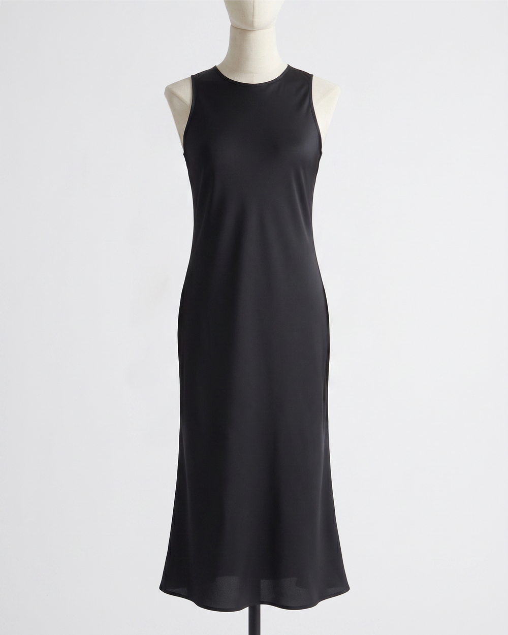 Washable Stretch Silk Tank Midi Dress